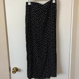 Black Spotted Midi Skirt